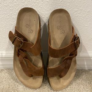 Brown Slip On Sandals